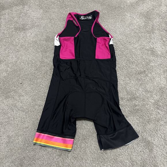 SL3S Cycling Bib Shorts Mens Medium Triathlon Race Suit Nylon Spandex Padded - Picture 3 of 5